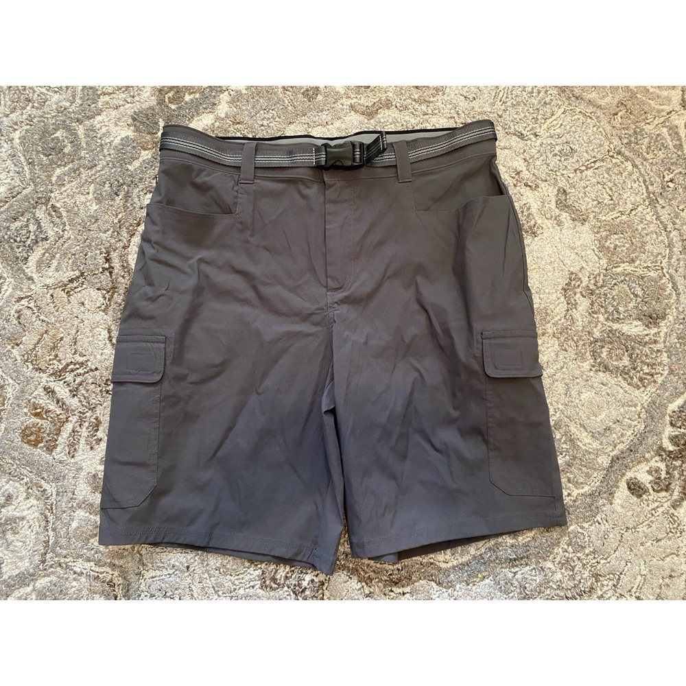 Orvis Mens Cargo Hiking Shorts Size 36 Gray Nylon Blend Belted Outdoor Fishing